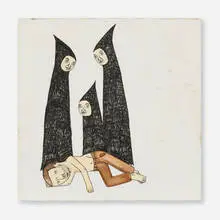 Richard Colman, Untitled, 2002, acrylic and ink on paper laid to panel