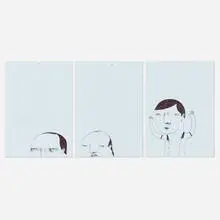 Richard Colman, Untitled (triptych), 2002, ballpoint pen on paper