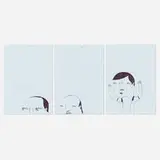 Richard Colman, Untitled (triptych), 2002, ballpoint pen on paper