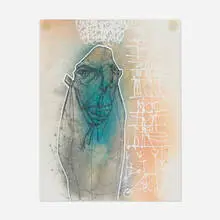 Rich Jacobs, Go Real Fast, 2000, ballpoint pen, spray paint and correction fluid on paper