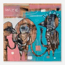 Jesse Reno, Unite, 2005, acrylic, chalk and graphite on panel