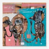 Jesse Reno, Unite, 2005, acrylic, chalk and graphite on panel