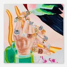 Margot Bird, Eliot's Knuckles (Elliot Greenwald), 2022, acrylic on canvas
