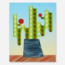 Casey Gray, Cactus Study, 2014, acrylic on panel