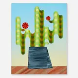 Casey Gray, Cactus Study, 2014, acrylic on panel
