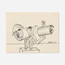 Seymour Lipton, Study for Scroll (Palmer Collection), 1960, oil crayon on paper