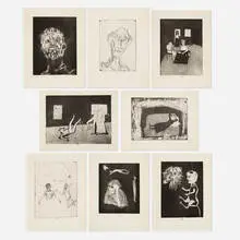 James Strombotne, 8 Illustrations for Dostoyevsky's Brothers Karamazov, 1961, collotype