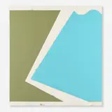 Shaan Syed, Stage Right to Stage Left (Cement Grey Horizontal to Sky Blue Diagonal), 2014, oil on canvas