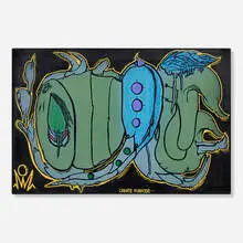 Lance de los Reyes, Create Purpose, 1998, spray paint and acrylic on canvas