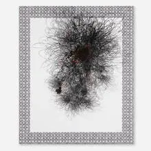Andisheh Avini, Red, 2011, inkjet print and screenprint ink on canvas