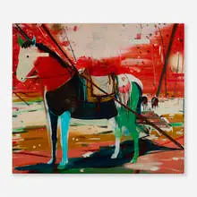 Jules de Balincourt, Dismounted, 2011, archival inkjet print on canvas
