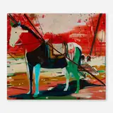 Jules de Balincourt, Dismounted, 2011, archival inkjet print on canvas