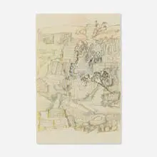 Yun-Fei Ji, Untitled (Empty City Study), 2003, graphite and colored pencil on paper