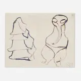 Donald Baechler, Untitled (Tree & Trunked Creature in Undies)