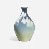 Constance Baker for Rookwood Pottery, Iris Glaze vase with violets