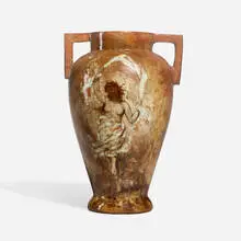 Charles Volkmar, Limoges style vase with female nude
