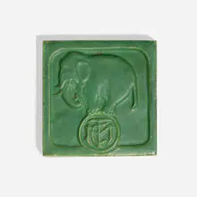 Mosaic Tile Co., Elephant tile, c. 1920, glazed earthenware