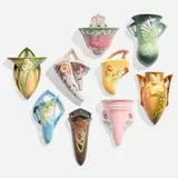 Roseville Pottery, Collection of nine wall pockets