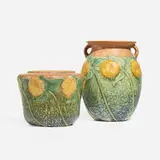 Roseville Pottery, Sunflower vases, set of two