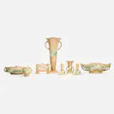 Roseville Pottery, Collection of eight Cosmos works, c. 1939, glazed earthenware