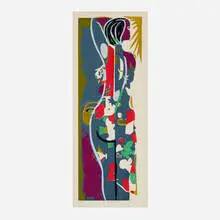 Josef Zenk, Girl with a Basket, screenprint in colors