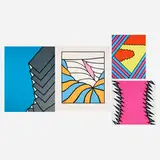 Nicholas Krushenick, Four works, screenprint in colors