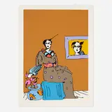 Peter Max, Lady with Portrait