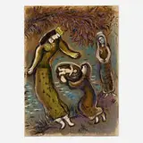 Marc Chagall, Pharoah's Daughter and Moses (from the Story of Exodus series), 1966, lithograph in colors
