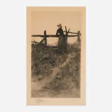 William Langson Lathrop, Alice Hirschberg (Little Bo-Peep), 1887, etching