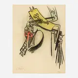 Wifredo Lam, Montée des sèves (from the Pleni luna portfolio), 1974, lithograph in colors on Arches