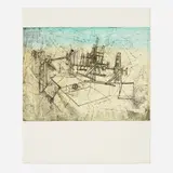 Roberto Sebastian Matta, Untitled XVII (from the Come detta dentro vo significando suite), 1962, etching and aquatint in colors on BFK Rives