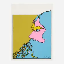 Bluebeard by Peter Max, 1974, screenprint in colors, sold Mar 2024