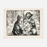 Howard Cook, Mexican Family, 1940, lithograph