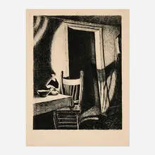 Lamplight by Wanda Gág, 1929, lithograph, sold Mar 2024