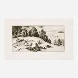 Gene Kloss, The Adobe Makers, 1983, etching and drypoint on BFK Rives