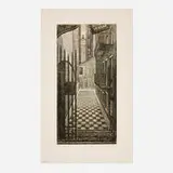Armin Landeck, Alleyway, 1948, etching