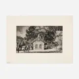 Armin Landeck, Cornwall Bridge Station, 1936, drypoint