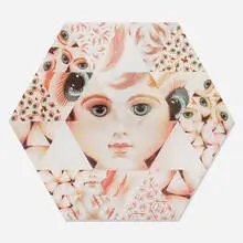 Vito Acconci, Blown-Up Baby Doll, 1992, screenprint in colors on Sintra and mirrored Plexiglas lined with velcro