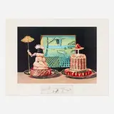 Les Je mange Gala aphrodisiaques (from Les dîners de Gala suite) by Salvador Dalí, 1971, photolithograph and engraving in colors on BFK Rives, sold Apr 2025