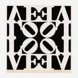 Robert Indiana, Black and White LOVE (from the Decade portfolio), 1971, screenprint in colors on Schoellers Parole