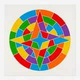 Sol LeWitt, Plate #02 (from the Stars series), 2002, linocut in colors on Somerset