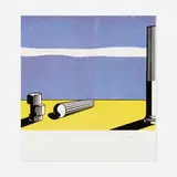 Roy Lichtenstein, Ruins (Ludwig Forum Aachen Poster), 1993, offset lithograph in colors on wove