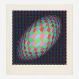 Victor Vasarely, Omega V, 1979, screenprint in colors