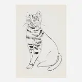 Andy Warhol, Untitled (from the 25 Cats Name Sam and One Blue Pussy portfolio), 1954, lithograph on Ticonderoga Text