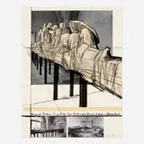 Christo, Wrapped Statues (Project for Der Glyptotek in Munich Aegean Temple), 1988, screenprint in colors with offset lithograph collage on Arches Cover