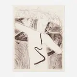 Mimmo Paladino, Figure semplici (from Six Etchings), 1982, etching, softground etching, and sugarlift aquatint in black on Hahnemühle wove