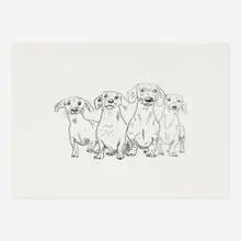 Rosemarie Trockel, RT807 (Dackel), 1999, lithograph on Schoellershammer