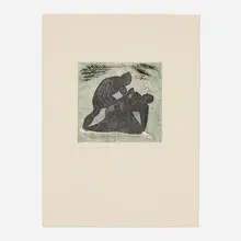 Sandro Chia, Alla Torre (from the Manuale d'Aprile portfolio), 1981, etching, aquatint, and open-bite with asphaltum in colors on Arches