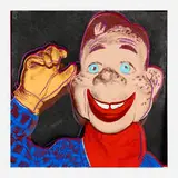 Howdy Doody (from the Myths series) by Andy Warhol, 1981, screenprint in colors with diamond dust on Lenox Museum Board, sold Apr 2025