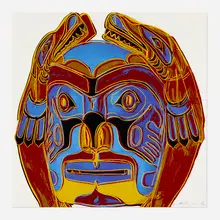 Andy Warhol, Northwest Coast Mask (from the Cowboys and Indians series), 1986, screenprint in colors on Lenox Museum Board